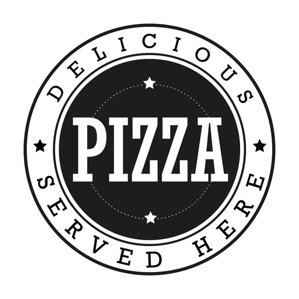Pizza vintage pieczęć logo — Wektor stockowy