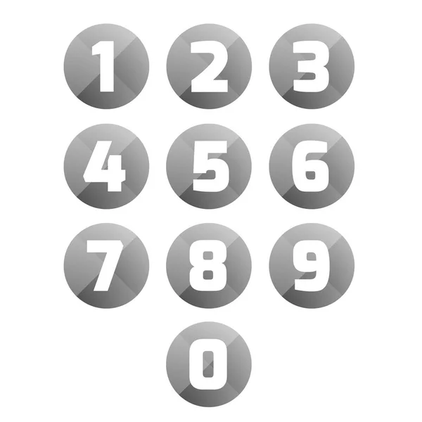 Nummer instellen vector cirkel — Stockvector