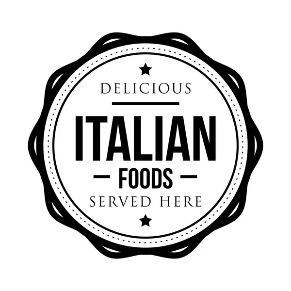 Delicious Italian Foods vintage stamp — Stock Vector