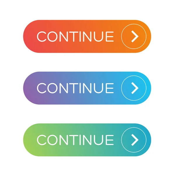 Continuar conjunto de botones — Archivo Imágenes Vectoriales