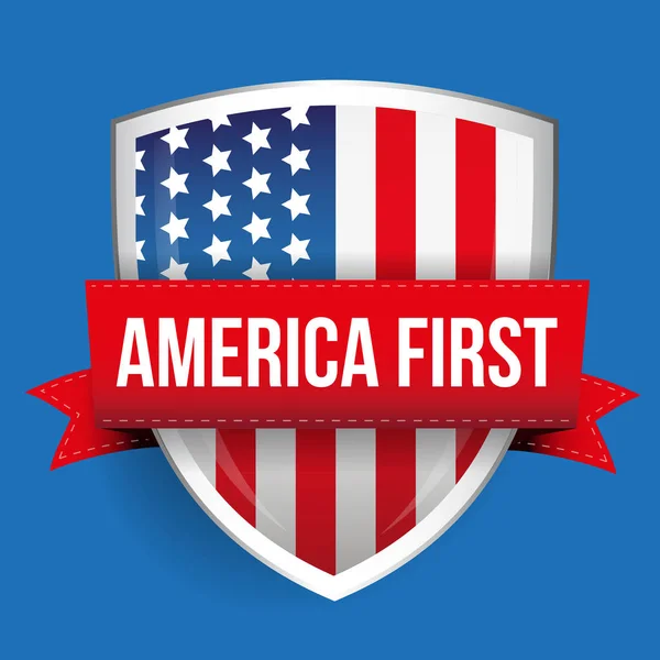 ABD bayrağı ile Amerika ilk kalkan — Stok Vektör