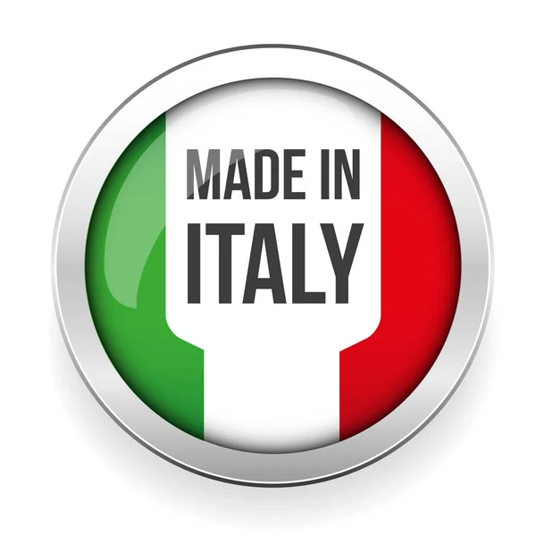 Wykonane we Włoszech przycisk — Wektor stockowy