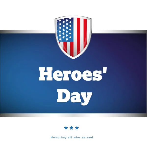 Heroes Day USA banner — Stock Vector