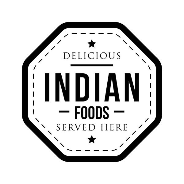 맛 있는 인도 음식 빈티지 스탬프 — 스톡 벡터