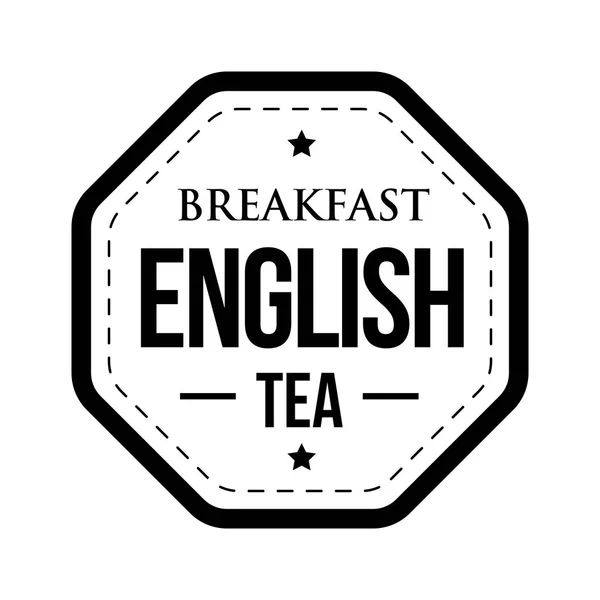 Petit déjeuner Thé anglais timbre vintage — Image vectorielle