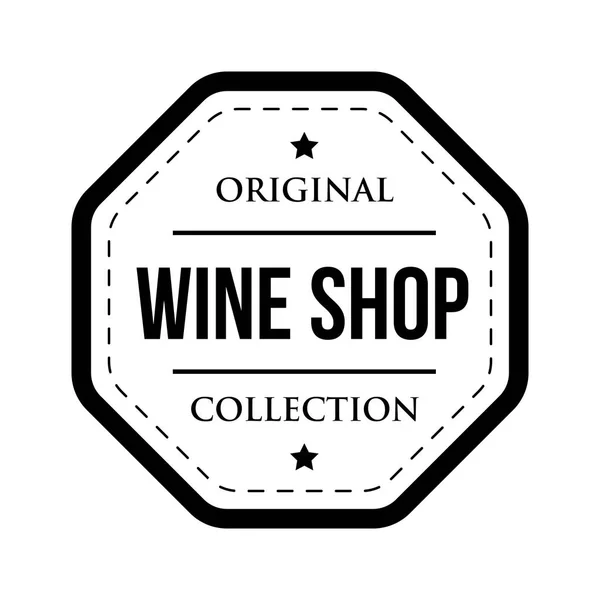 Wine shop logo vintage isoliertes Etikett — Stockvektor