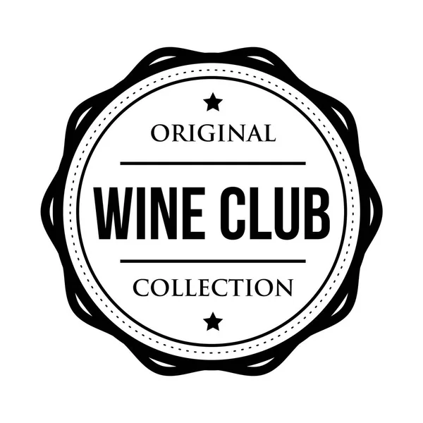 Logotipo do clube do vinho etiqueta isolada vintage —  Vetores de Stock