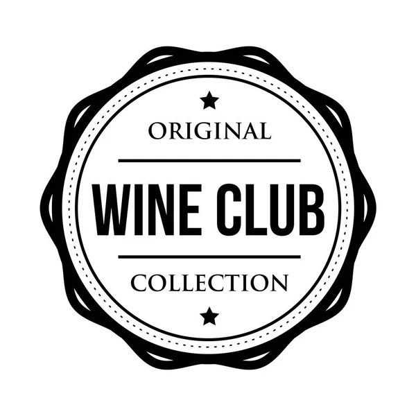 Weinclub logo vintage isoliertes etikett — Stockvektor