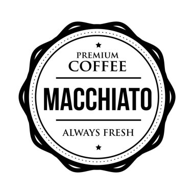 Kahve Macchiato vintage damgası