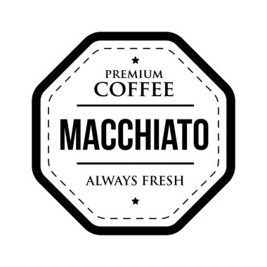 Kahve Macchiato vintage damgası
