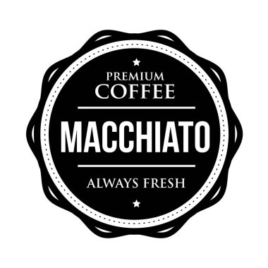 Kahve Macchiato vintage damgası