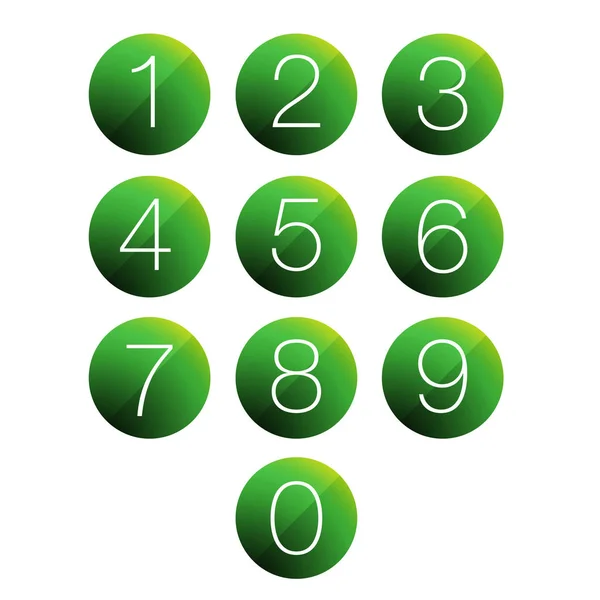 Aantal set-knop — Stockvector