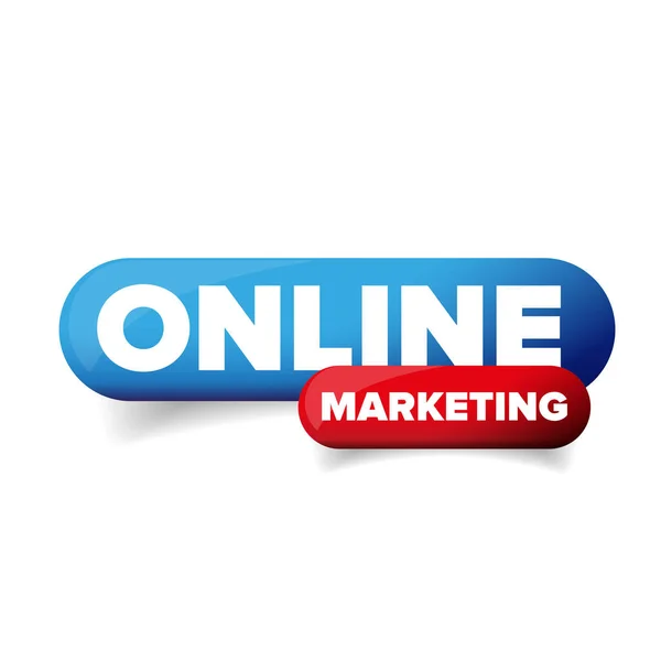 Marketing online przycisk wektor — Wektor stockowy