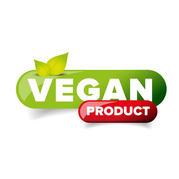 Vektor tombol Produk Vegan - Stok Vektor