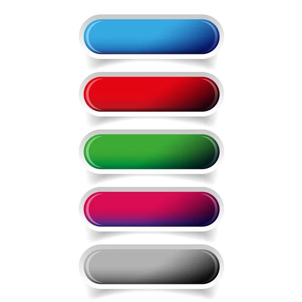 Colorful glossy web bar button vector — Stock Vector