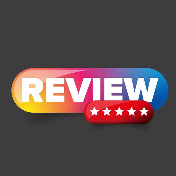 Review Star button — Stock Vector