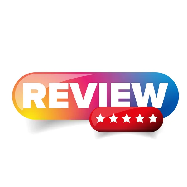 Review Star button — Stock Vector