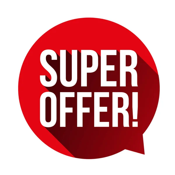 Super Offer sticker speech bubble red — Stock Vector