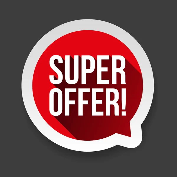 Super Offer sticker speech bubble red — Stock Vector
