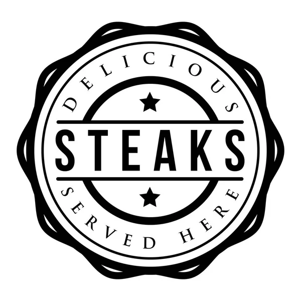 Steak vintage timbre vecteur — Image vectorielle