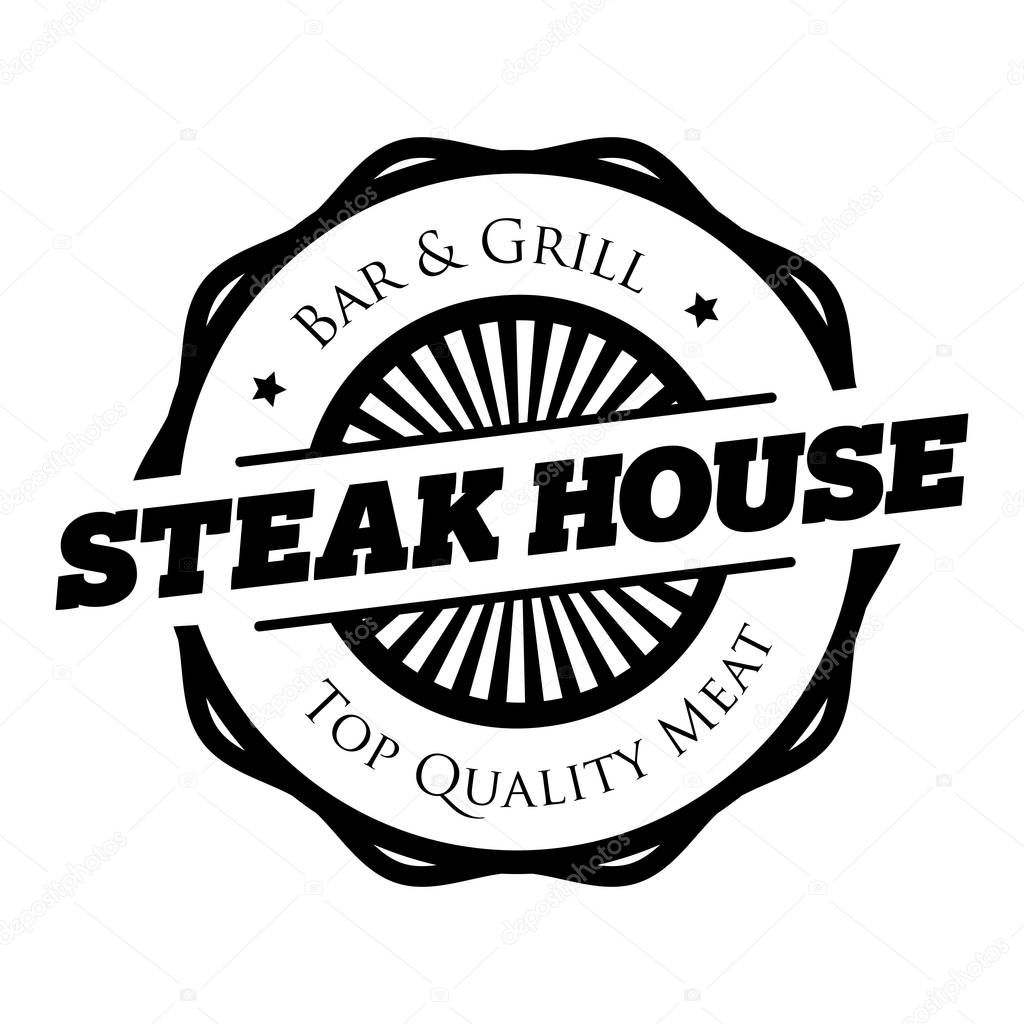 Steakhouse vintage logo vector stamp