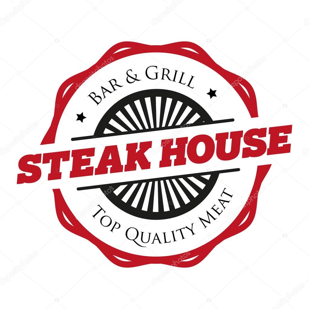 Steakhouse vintage logo vector stamp