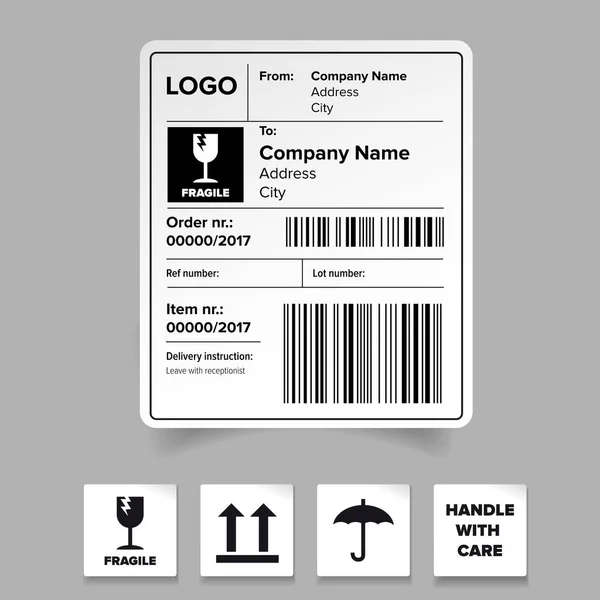 Shipping label template — Stock Vector © Grounder #150533586