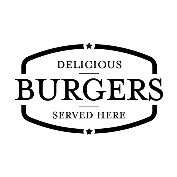 Burger logotipo selo vintage — Vetor de Stock