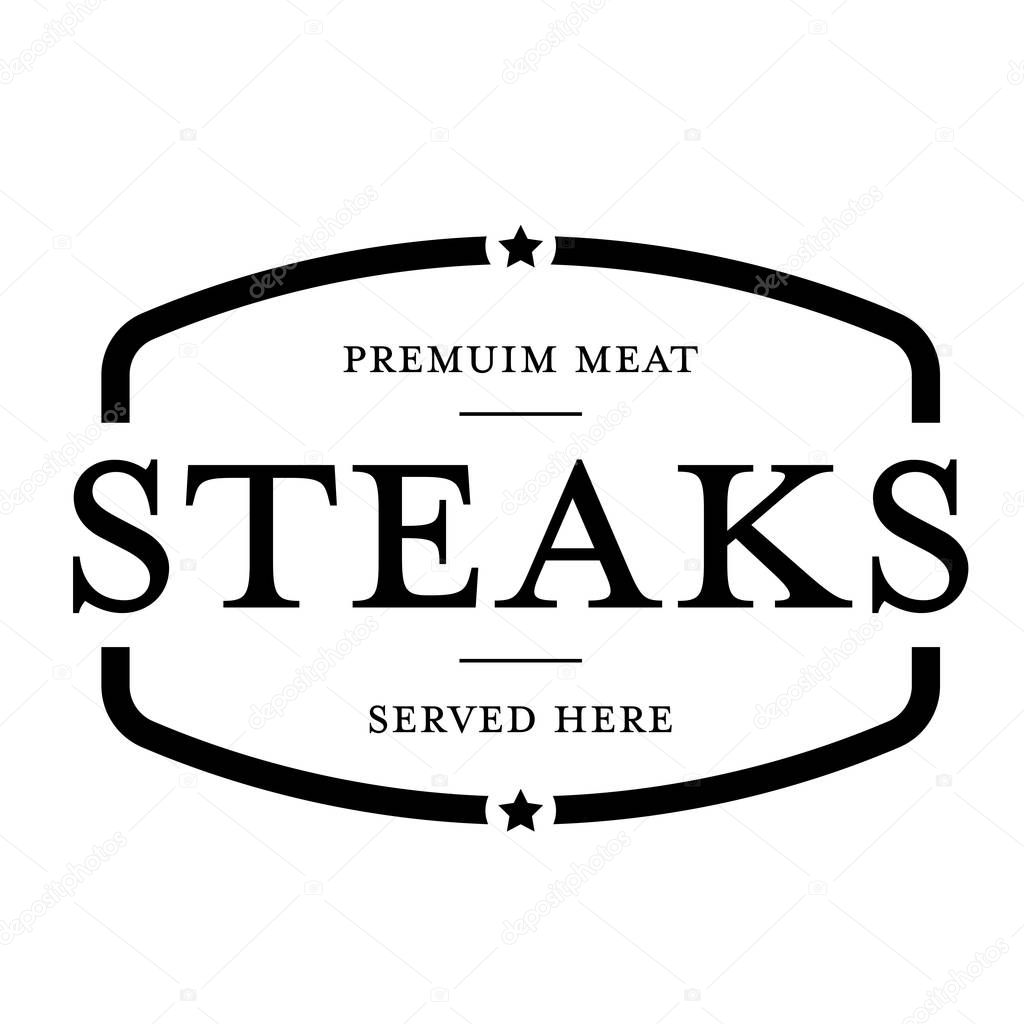 Premium Beef Steaks vintage stamp vector