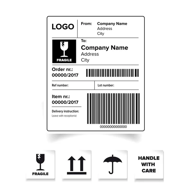 Αποστολή πρότυπο ετικετών barcode — Διανυσματικό Αρχείο