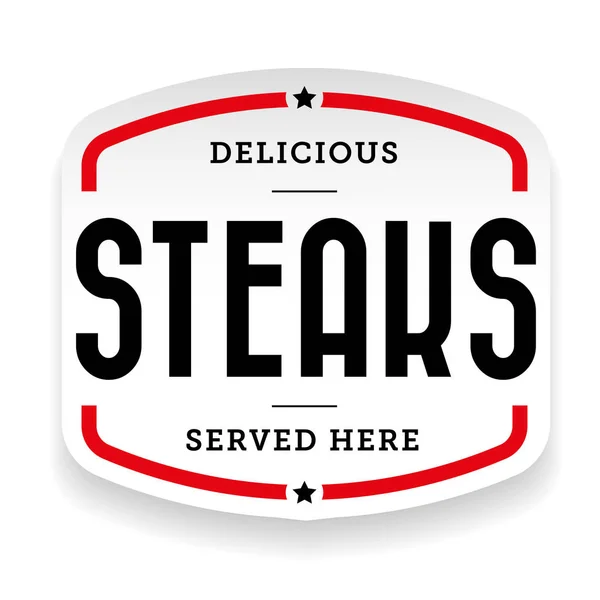 Autocollant timbre vintage steaks — Image vectorielle