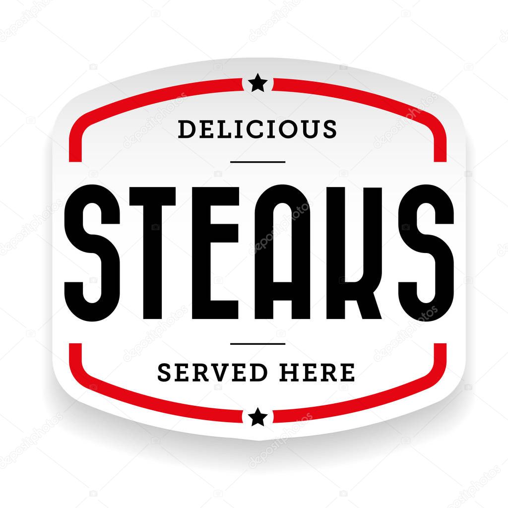 Steaks vintage stamp sticker