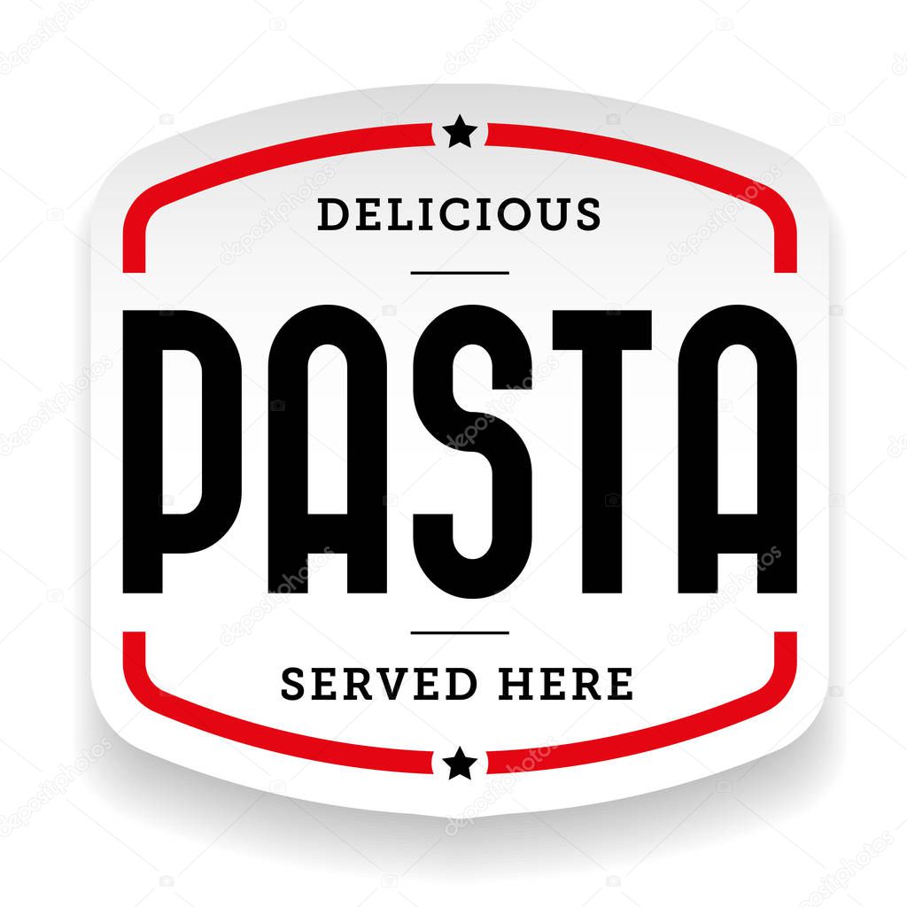 Pasta vintage stamp sticker vector