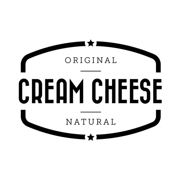 Винтажная марка со сливочным сыром — стоковый вектор