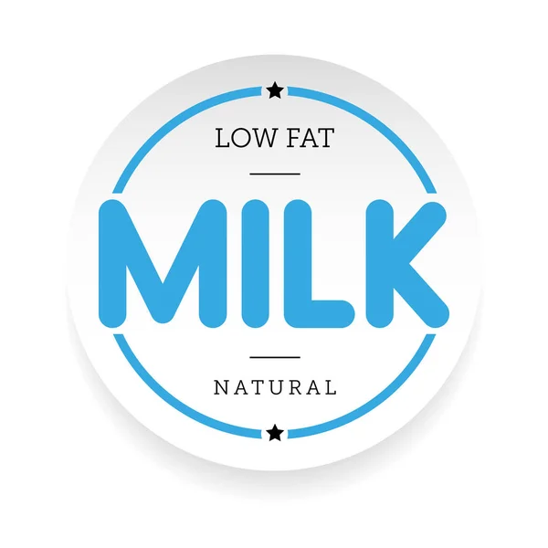 低脂肪牛乳スタンプ サイン — ストックベクタ