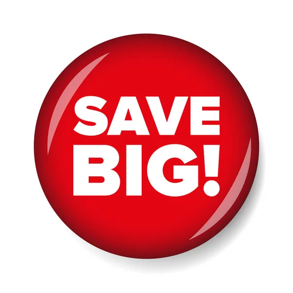 Save Big button red — Stock Vector