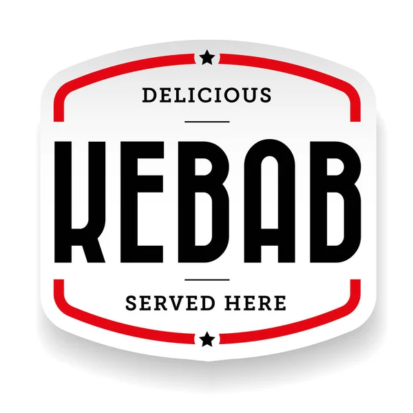 Kebab vintage teken sticker — Stockvector