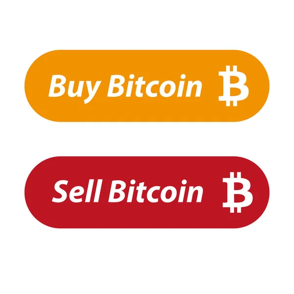 Sell and Buy Bitcoin button set — Stock Vector