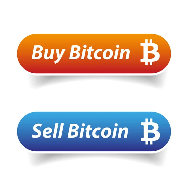 Sell and Buy Bitcoin button set — Stock Vector