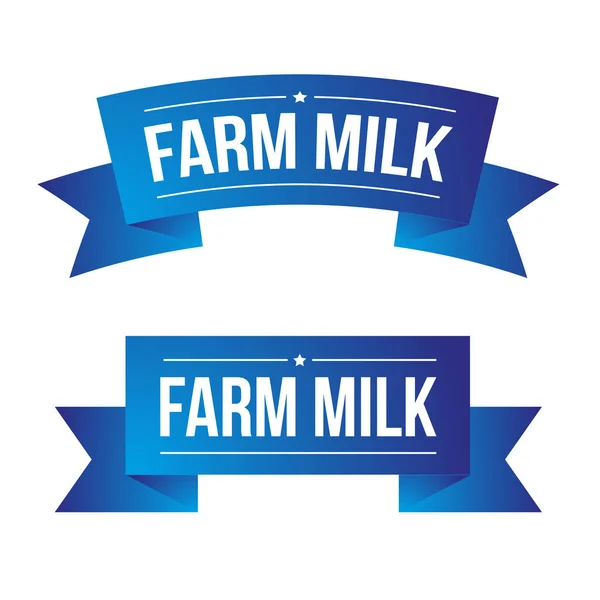 Farm Milk ribbon vector — Stock Vector