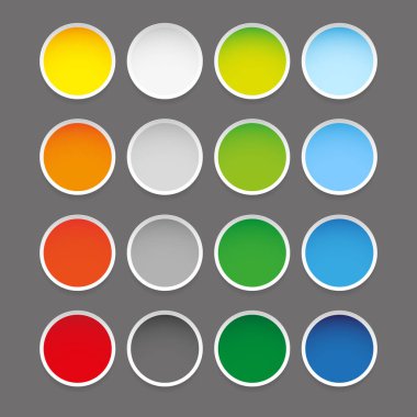Renkli epty yuvarlak etiket kümesi