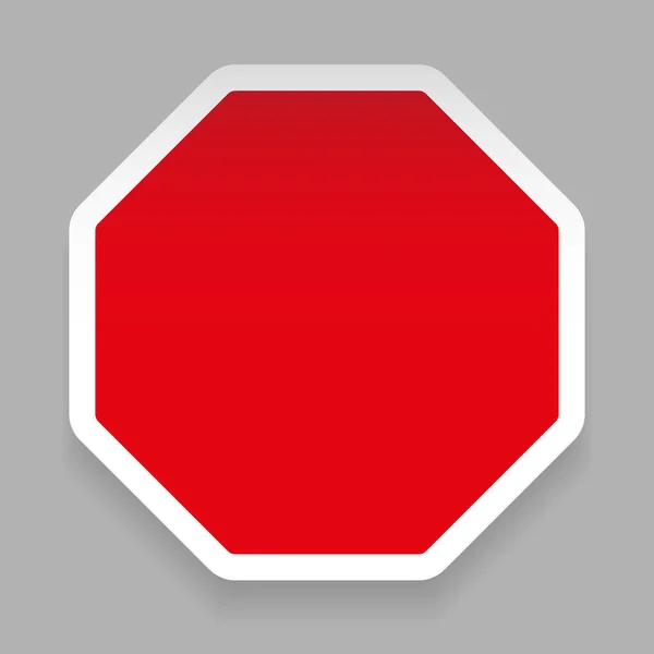 赤い空の六角形ステッカー — ストックベクタ