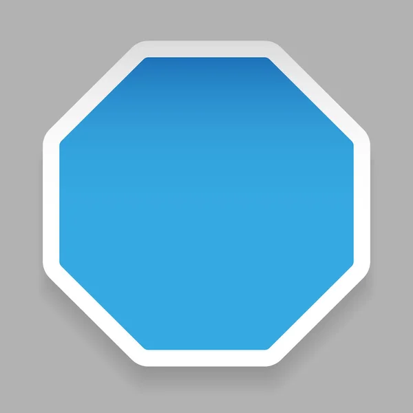 Empty hexagon sticker blue — Stock Vector