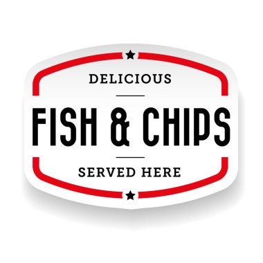 Balık ve cips vintage damgası