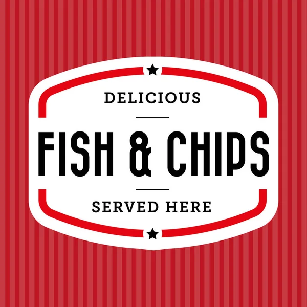 Vintage pieczęć ryba z frytkami — Wektor stockowy