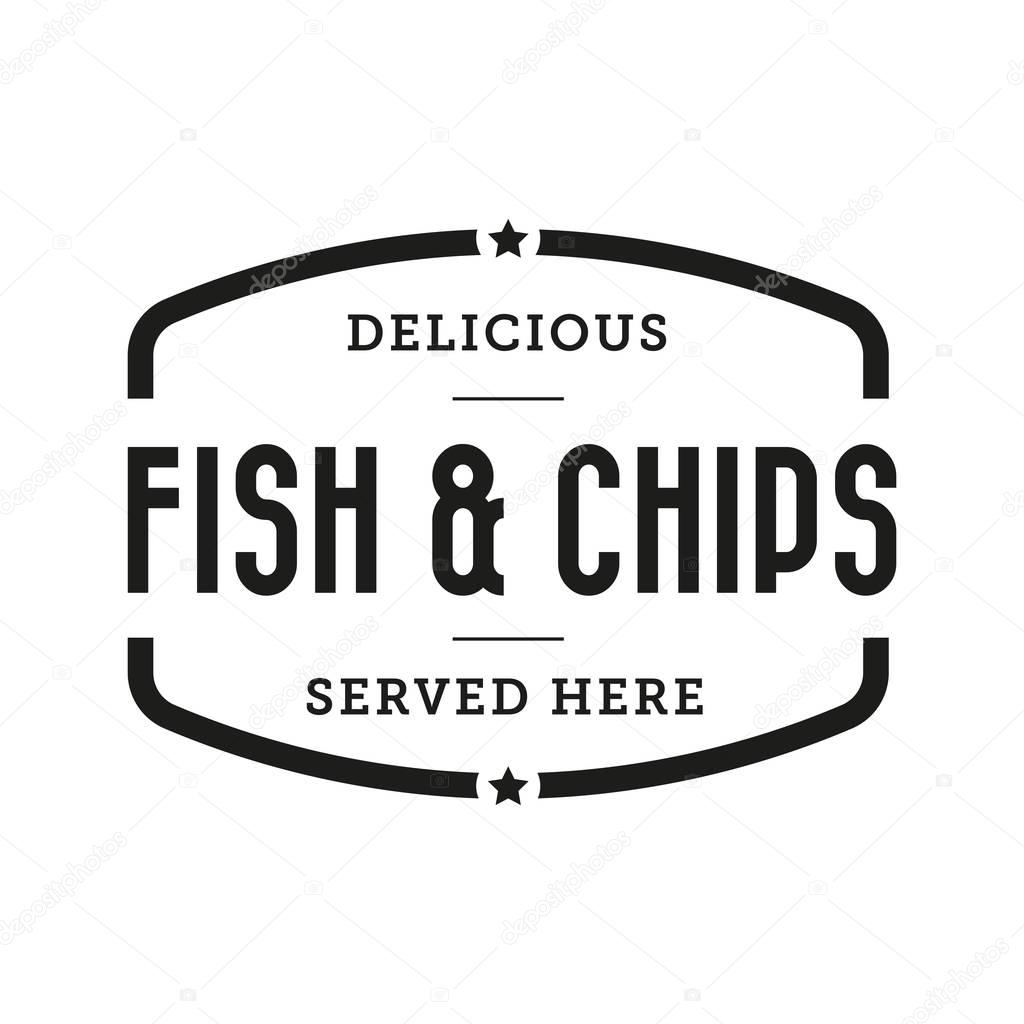 Fish and chips vintage stamp vector