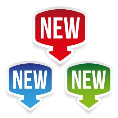 Ok ile yeni etiket vektör