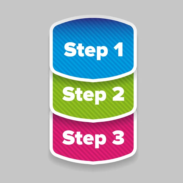 Step one two three label — Stock Vector