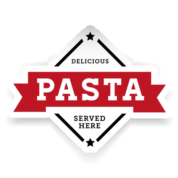 Pasta vintage stamp sticker — Stock Vector