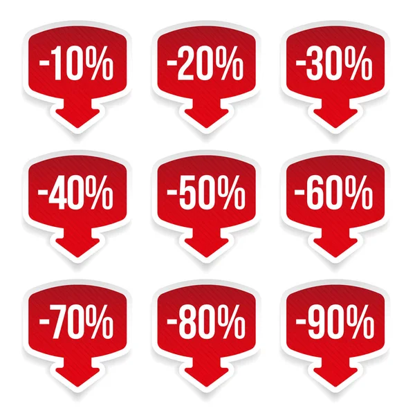 Sale sticker set red — Stock Vector